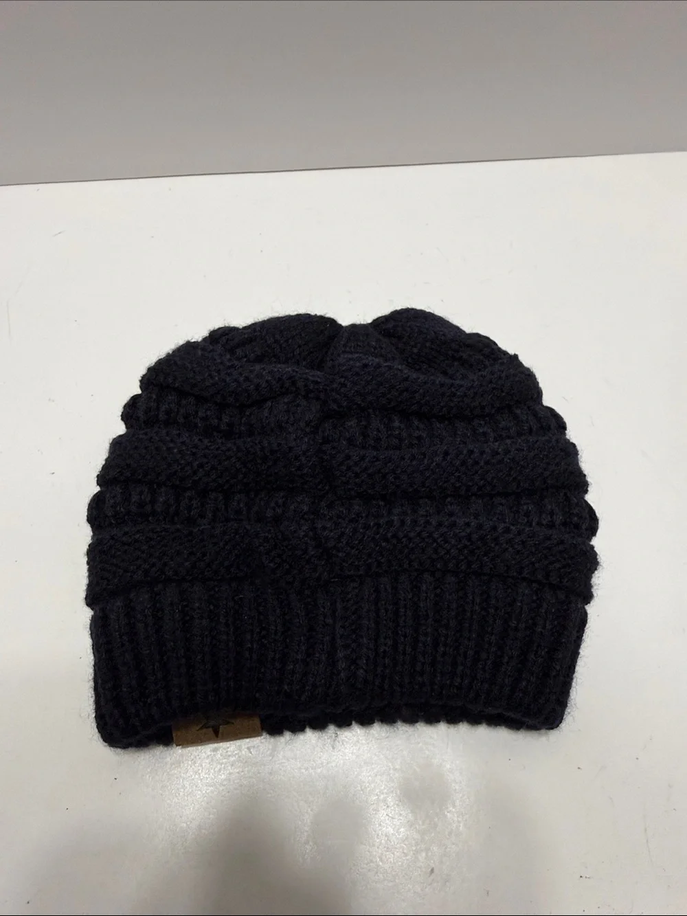 Kids Black Knit Beanie